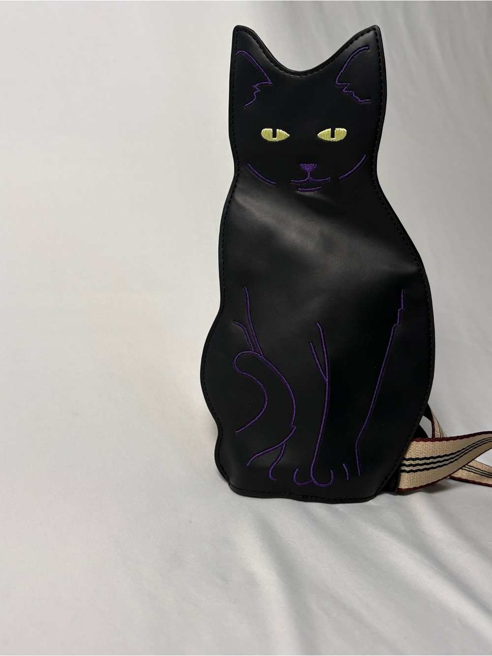 Hallows Eve Black Cat Novelty Pouch Bag with Adjustable Strap